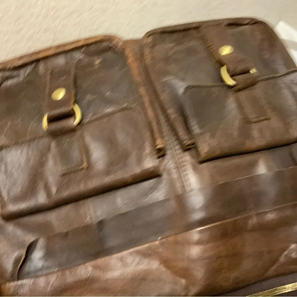 Vintage Mersq Leather Breifcase Hand Made in Austria Beautiful 13x15